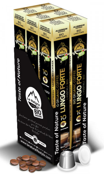 Lungo Forte Kaffee BIO – 60 Alu-Kaffeekapseln